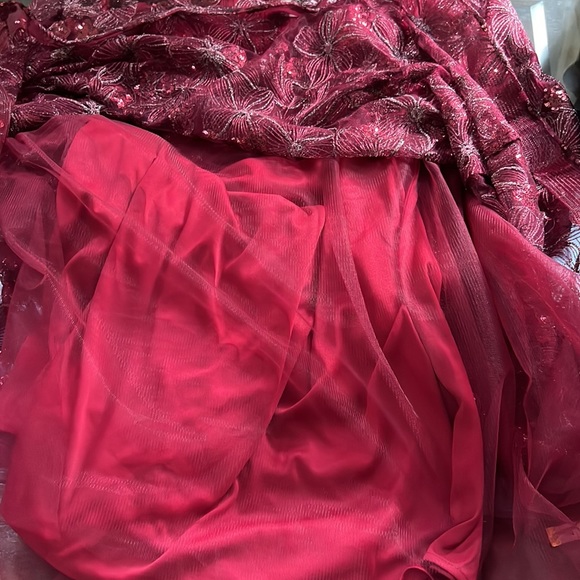 MAC DUGGAL Embellished Illusion Long Sleeve Fit & Flare Dress. - Picture 11 of 16